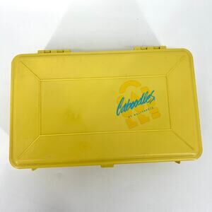 Vintage Caboodles Yellow Double Sided Make Up Accessories Jewelry Storage Case